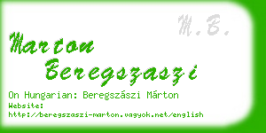 marton beregszaszi business card